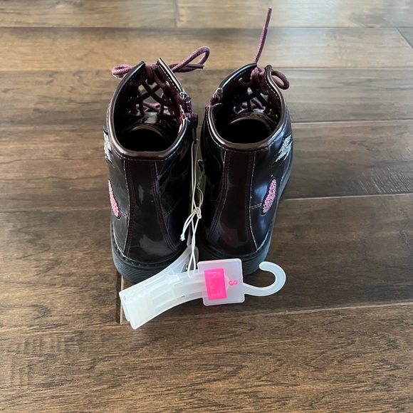 🔥Brand New! Big Girl Children’s Place Burgundy Boots Booties Shoes size 3 - Picture 4 of 10